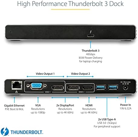 Starch.com Thunderbolt 3 Dock - DUAL 4K 60Hz Monitor TB3 Priključna stanica sa Displayport, HDMI i