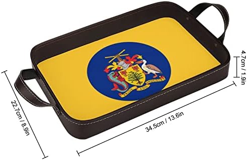 Barbados Flag kožna ladica Organizovanje poslužitelja poslužitelja sa ručkama Dekorativna pladanj za