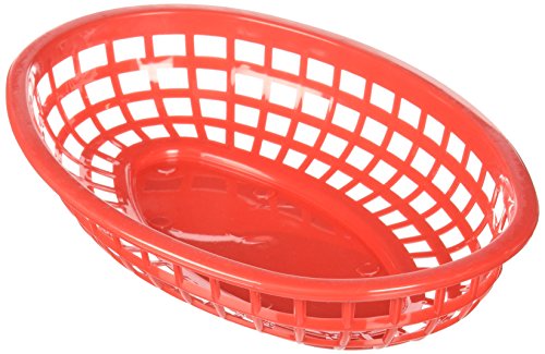 Tabela - ovalne plastične košare, crvena