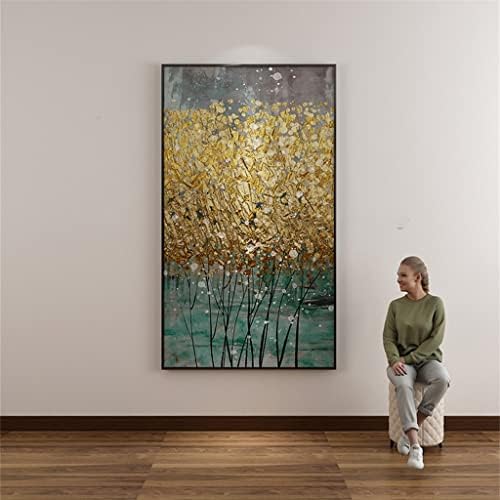 QJIAN ručno rađena apstraktna slika ulja zlatnog lista na platnu slika ulja na platnu slika za uređenje doma