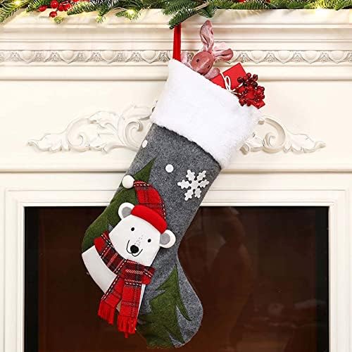 Odhwax božićne velike čarape pletene s plišanim poklon torbom za čarape
