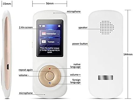 Debeli Jezik Prevodilac Uređaj 70 Jezici Smart Pocket Prevodilac Uređaj Prijenosni Instant WiFi / Hotspot Glas