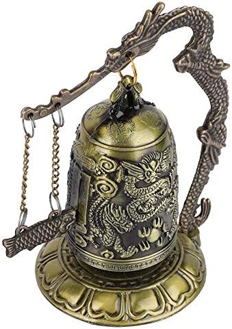 Feng Shui Decrettop Dekoracija, mali vintage zmaj zvono rezbarene brončane zmajeve brave zvonorna umjetnička