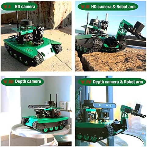 ROS AI SMART ROBOT TRANSBOT za tenk za pragu Jetsona Nano 4GB sa dubinom kamerom, radarskom, robotskom rukom i