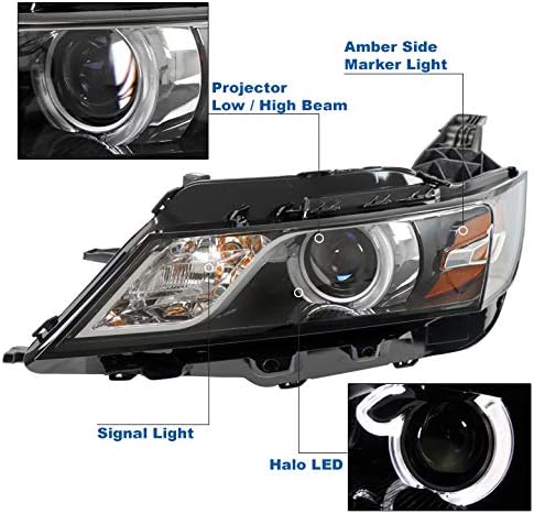 ZMAUTOPARTS LED Halo projektor Chrome drajver kompatibilan sa Chevy Impala 2015-2020 [za fabriku HID