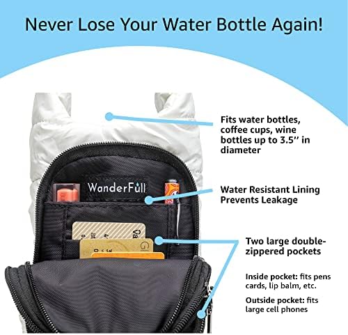 WANDERFULL Crossbody HydroBag-držač za flašu vode - prošivena torba za flašu-nosač za flašu vode sa remenom