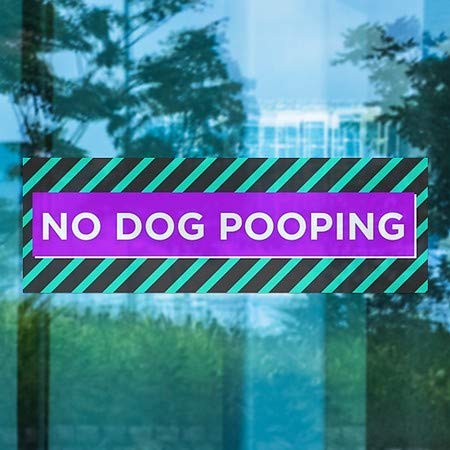 CGsignLab | Nijedan pas Pooping -Modern blok prozor Cling | 36 x12