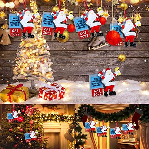 Yonphy Božić ukrasi 2022 Božić stablo smola ukrasi gas ulje Santa Claus viseći privjesak za božićnu jelku ukras