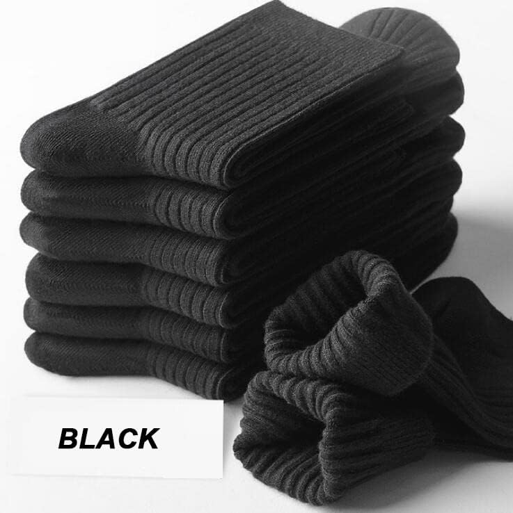 GKMJKI 10 parova Muške čarape Pamučne crne poslovne čarape Udobne radne muške duge čarape