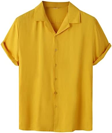 Wybaxz čvrsta kratka muška košulja košulja kratkim košulja Casual Single rukava od ruhaka za muškarce