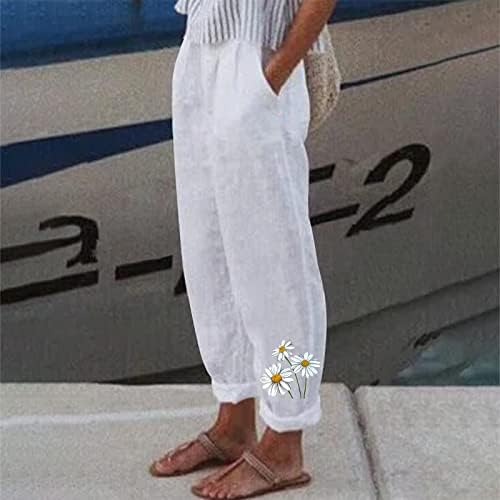 RONGXI Cropped pantalone za žene ured za žene Capri hlače sa džepovima širine noge casual meke
