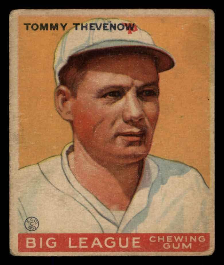 1933 Goudey 36 Tommy Thevewow Pittsburgh Pirates Fair Gusates