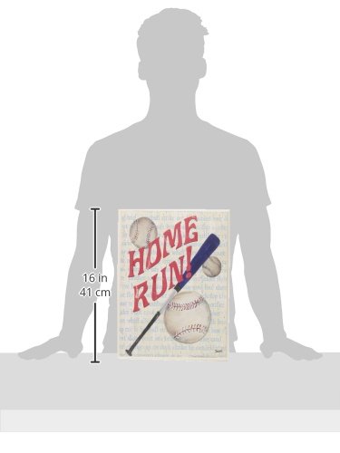 Dječja prostorija Stupell Homerun bejzbol palica tipografija Pravokutnik zidna ploča, 11 x 0,5