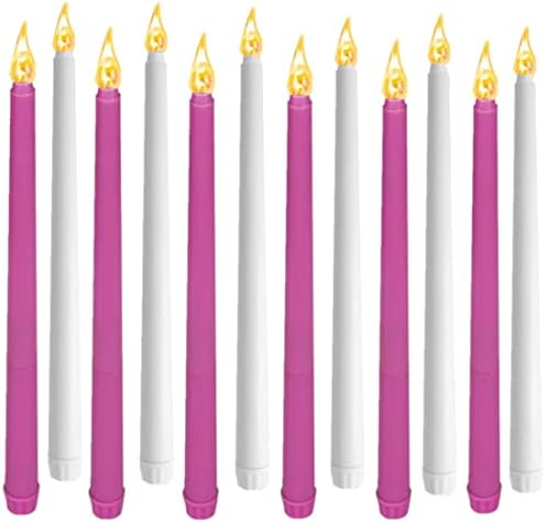 KissYou LED konusne svijeće 12 kom ružičasta+bijela Kwanzaa svijećnjak vijenac svijeća elegantne svijeće