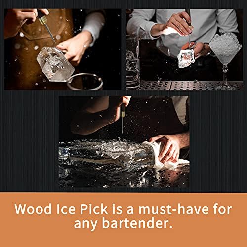 Zorfeter 6.8 Ice Picks, drobilica za led od nerđajućeg čelika prijenosni alat za led sa drvenom ručkom &