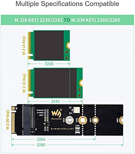 M.2 m Ključ za ključni adapter, uređaji za podršku samo sa PCIe kanalom, podržavaju USB pretvorbu,