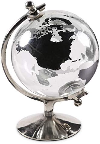K & K interijeri 15073A-2 staklo, 14-inčni svjetski globus na metalnoj bazi
