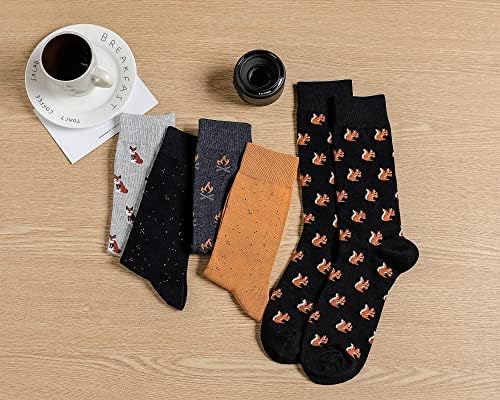 GLENMEARL muške čarape za haljine 10 paketa smiješne češljane pamučne čarape za muškarce - zabavne šarene novine