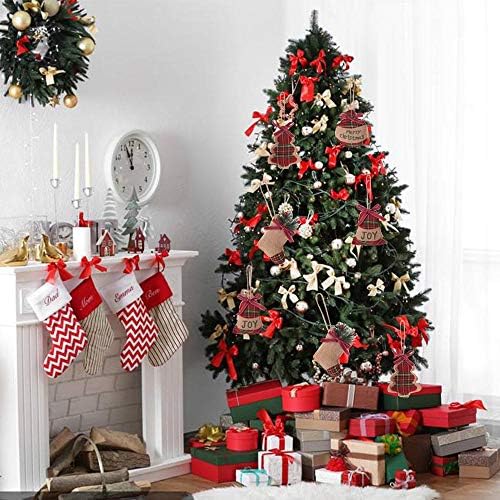 EasyBravo 8kom Božić Tree ukrasi Burlap Božić Tree dekoracije u Tree Bell čarapa Ball oblik