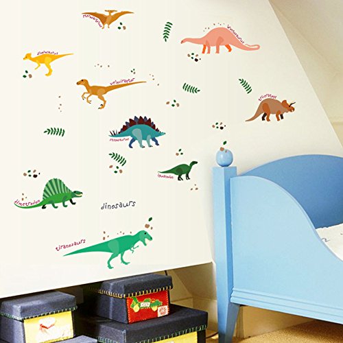 Wallpark Cartoon Slatka dinosaur Svijeta uklonjiva zidna naljepnica, djeca djeca za bebe kućna soba Dječji