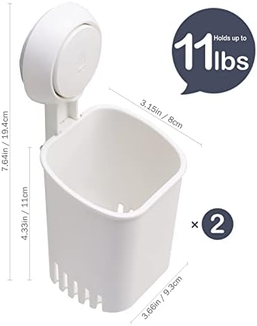 Taili kupatilica Set 3 - Držač sapuna za tuš i četkicu Nosač zida - bez vakuum usisne čaše za kuhinju i