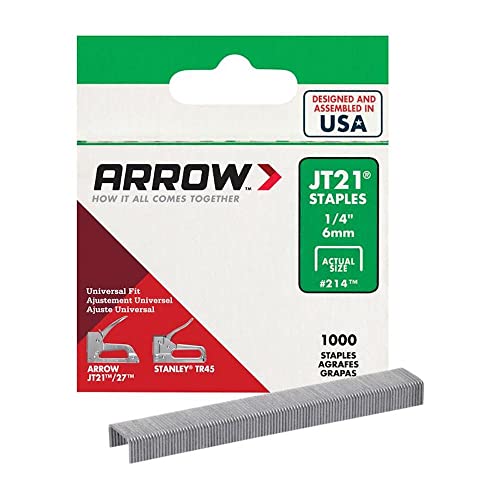 Arrow Pričvršćivač 214 Originalni JT21 1/4-inčni spajalice, 1.000 spajalica - 4 pakovanja