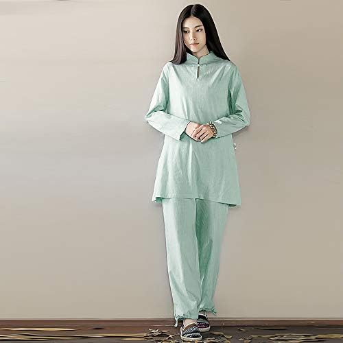 Ksua Womens Tai Chi Uniform Zen Meditacijski odijelo Kineski Kung Fu Odjeća Pamuk