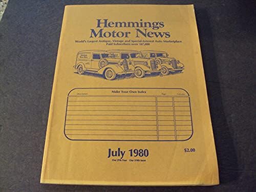 Hemmings Motor News Juli 1980 Auto Marketplace