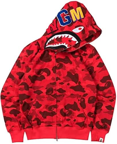 Baonmy Ape Hoodie za muškarce Shark Camo Jacket full Zip Up Hoodie Jacket za muškarce žene