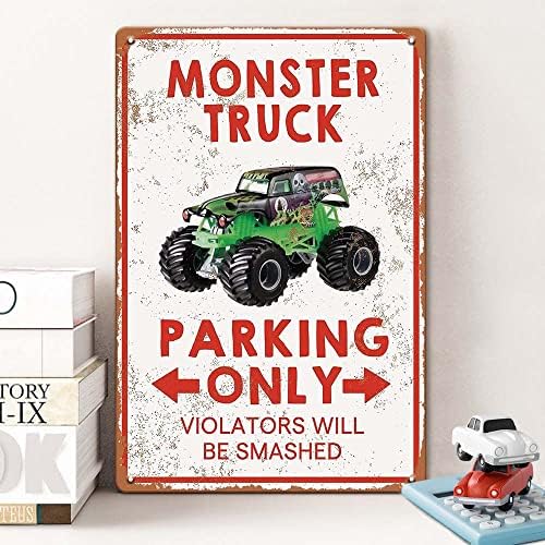 Monster Trucks for boys soba Decor Monster Truck Decor spavaće sobe metalni limeni znak, Monster Truck dekoracije