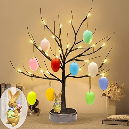 Heycolor Uskršnji dekor LED lampirano stablo sa uskršnjim jajima Zeko 21 inčni tablici Uskršnje svjetla