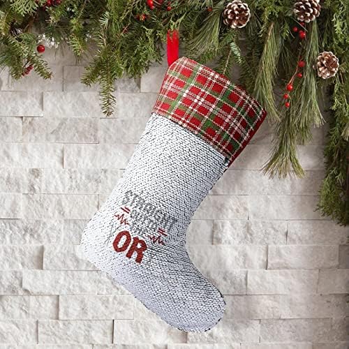 Sestra ravno izlazi iz Or Sequin Božićne čarape sjajni zid viseći ukras ukrase za Xmas Tree Holiday Party