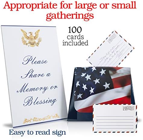 Kutija za beleške sa američkom zastavom, Set kartica za beleške i znak za memorijsku tablicu