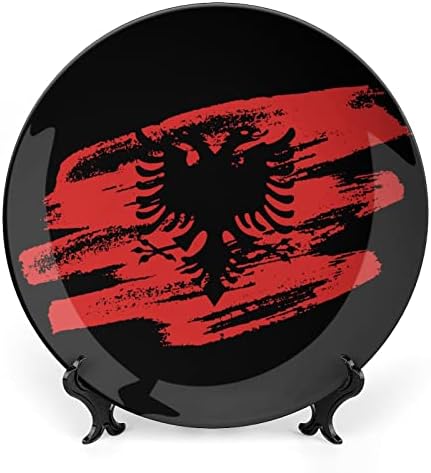 VINAGE Albanska zastava smiješna kost Kina Dekorativna ploča okrugla keramičke ploče plovilo