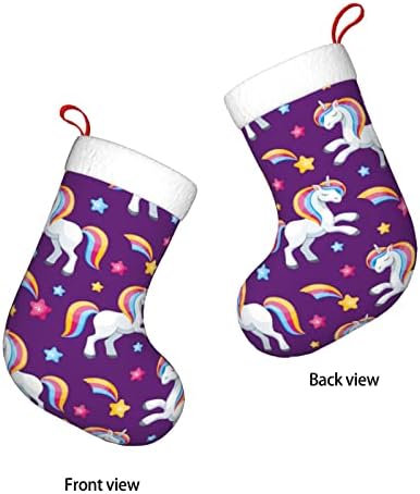 Božićne čarape Fairy Cute Unicorn Šareni dvostrani kamin Viseće čarape