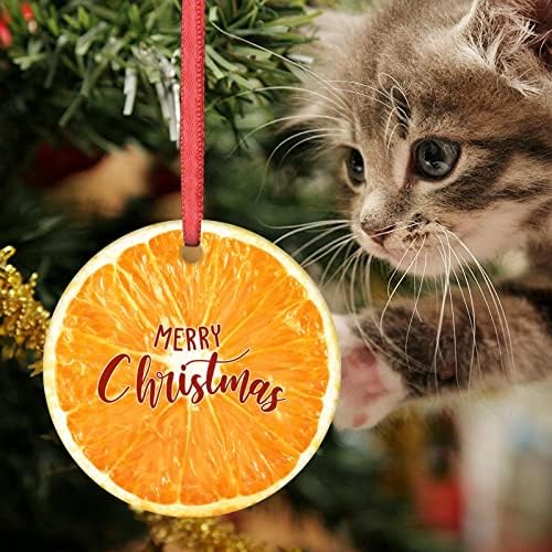Svježe Narandžasti Božićni Ukrasi Slatka Hrana Voće Božićno Drvo Ukrasi Keramički Okrugli Personalizirani