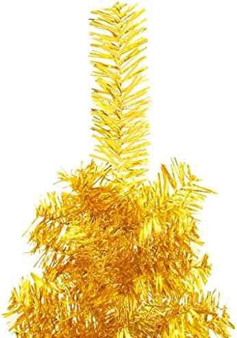 Vidaxl tanka umjetna polovica božićnog stabla sa postoljem zlata 82.7