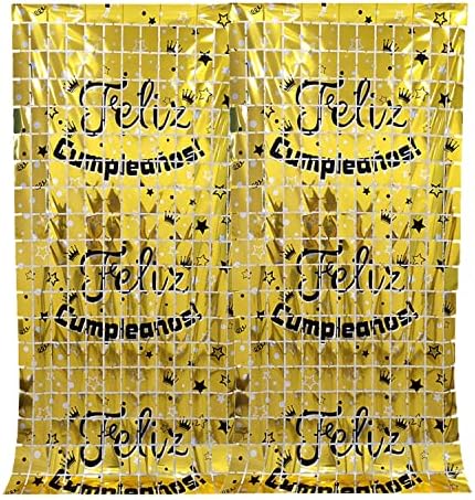 Feliz Cumpleaños Foil Fringe Curkin Rođendan Party Dekoracija Spanish Happy Birthday Backdrop