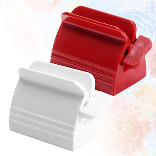 Cabilock 4pcs Clips Hours Boolous Holder za kupaonicu za slikar crveni kozmetički umjetnik ekstruder boja Deck Deck Home Desktop krem ​​stil Privlaka Dječja pasta za zube Djeca bijela, plastika