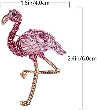KESYOO WOMENS Pokloni Labret nakit Flamingo broš za žene ptica životinja lijepa legura rhinestone