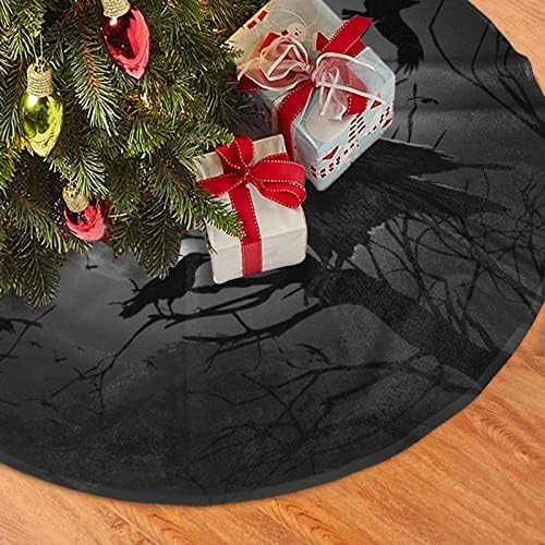 Suknja za božićnu drvcu Crow ptice božićna plišana suknja od 48 inča čipka za božićnu ukrasu