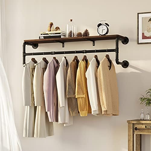 GREENSTELL stalak za odjeću s gornjom policom, zidni stalak za odjeću od 45,5 in industrijske