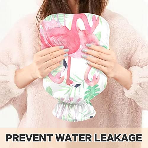 Flaše za toplu vodu sa poklopcem akvarel Flamingo ostavlja vreću za toplu vodu za ublažavanje bolova, menstrualne