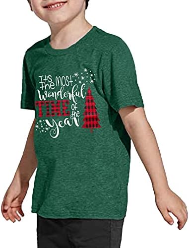 Božićne majice Toddler Boys Girls Xmas Buffalo Plaid drveće Majica Božićne grafičke teže