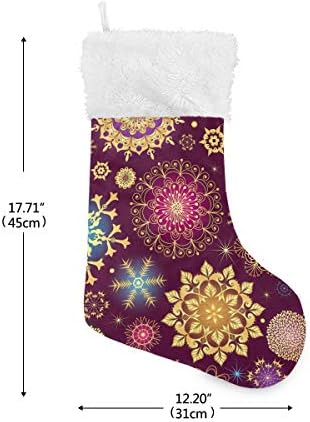 Alaza Božićne čarape Ljubičaste snježne pahulje Klasično Personalizirano Veliki ukrasi za skladištenje