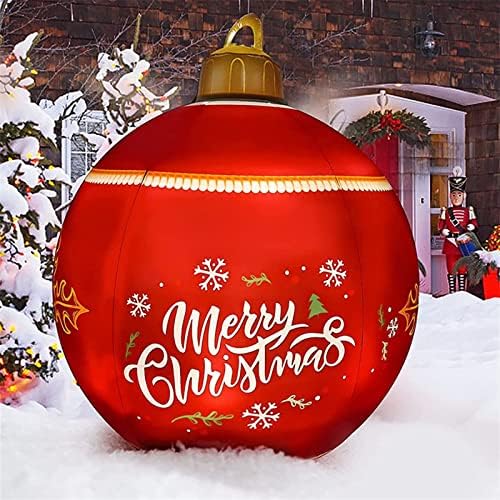 Pifude božićne ukrase 60cm na otvorenom Božić na naduvavanje Kugla PVC Božićna velika dekoracija sa kuglicom na