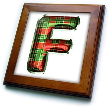 3drose slatka crvena i zelena Božićna tabla Monogram početne F-uokvirene pločice