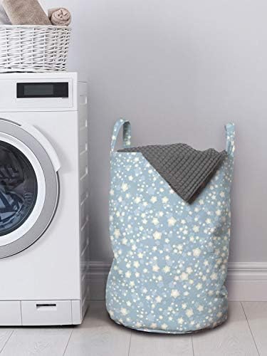 Ambesonne ivonoka i plava torba za pranje rublja, zvjezdani uzorak na silhouettes Pozadina Ilustracija doodle,