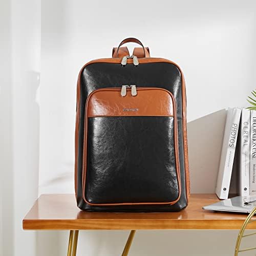 Bostanski kožni backpack za laptop za žene 15,6 inča Kompjuterski torba za putni rad Daypack vrećica velike