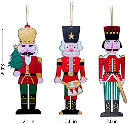 Drveni oraščić dekorativni Holiday viseći ukrasi Ornament tri vrste uzoraka bubnjar vojnik Božić drvo vojnik
